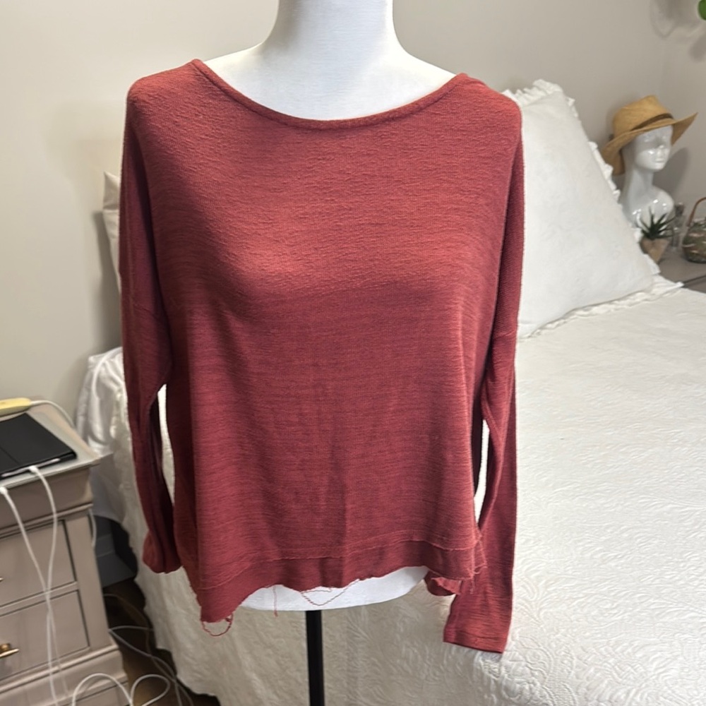Women's Rust Red Long Sleeve Top